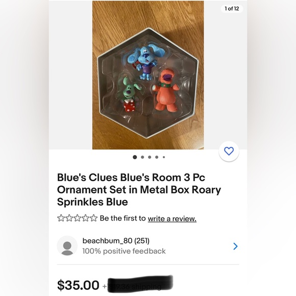 ⭐️NWT! Blue’s Clues, Blue’s Room 3 piece ornament set - Picture 3 of 4